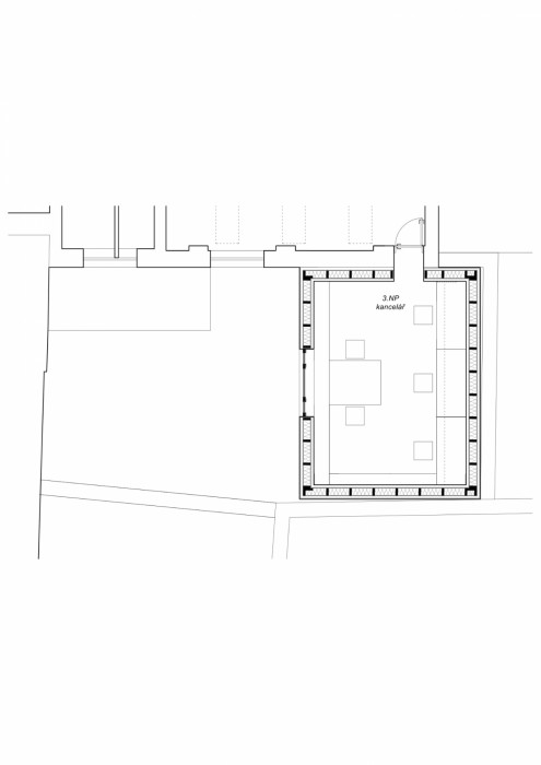 Přístavba kanceláře ve Vysokém Mýtě, Prokš Přikryl architekti / Martin Prokš, Marek Přikryl, půdorys 3NP