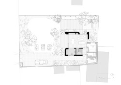 Půdorys 1.NP (Rodinný dům v Radotíně, Papundekl architekti)