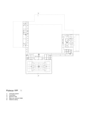 Půdorys 1PP (Nová škola LOŠBATES; SOA architekti)