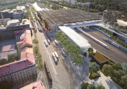 Mapový portál Praha zítra?, nabízí základní přehled aktuálních stavebních záměrů, jež budou formovat budoucí tvář Prahy. (na obrázku Terminál Smíchov)