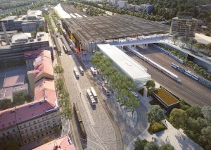 Mapový portál Praha zítra?, nabízí základní přehled aktuálních stavebních záměrů, jež budou formovat budoucí tvář Prahy. (na obrázku Terminál Smíchov)