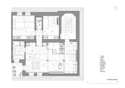 Půdní byt v kolonii Svoboda - Půdorys vstupní úroveň