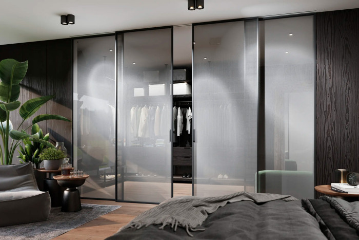 Dveře IDEANET Silver, posuv do stropu PREMIUM, sklo float