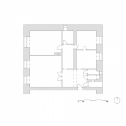 JRKVC, TRN / Rekonštrukcia bytu, půdorys původní – foto