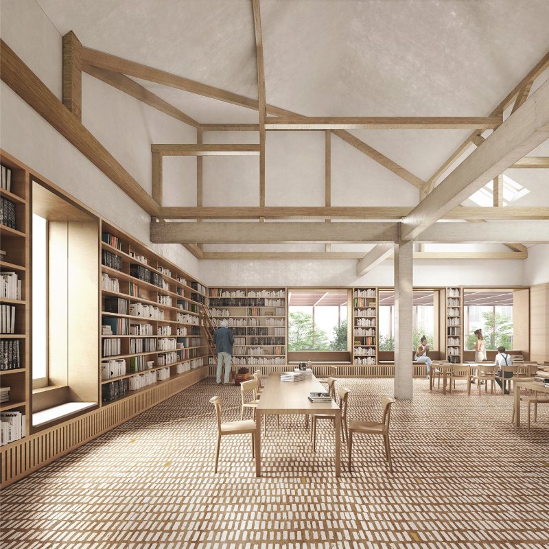 Vítězný návrh na rekonstrukci lázní Grössling v Bratislavě od italského studia OPPS Architettura, plavecký bazén. Vizualizace: luce.atelier