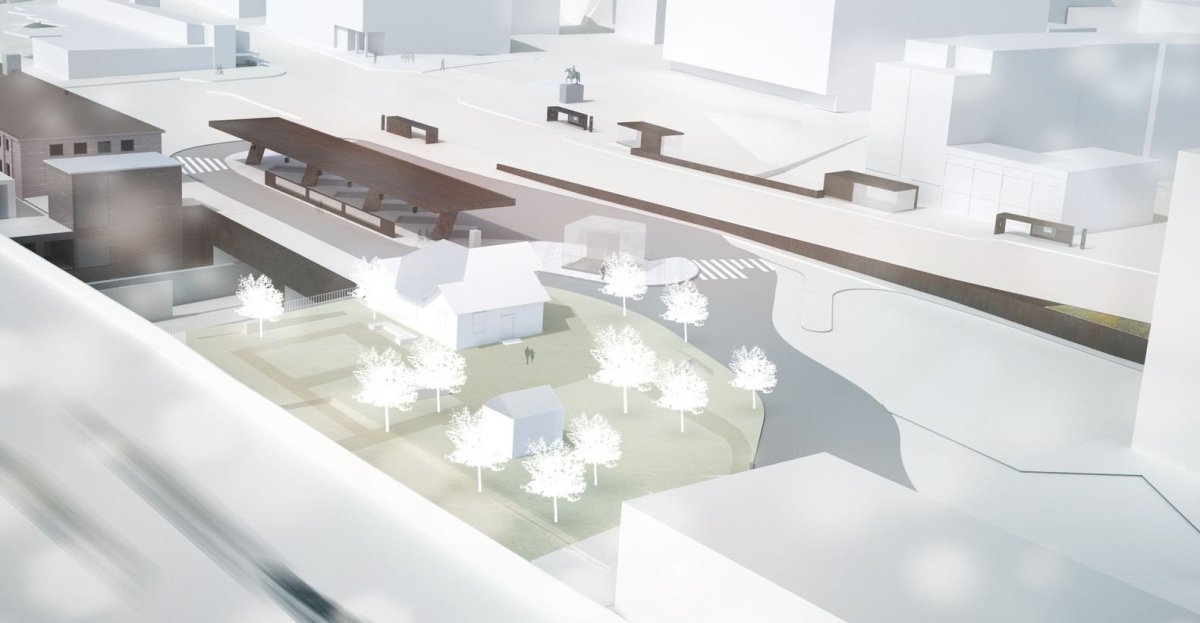 JKMM Architects, pohled z výšky,Dopravní centrum Lahti