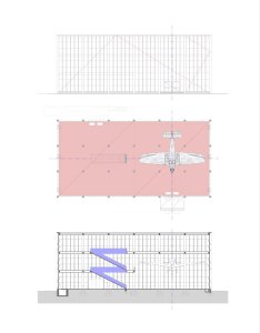 Obnova památníku Tomáše Bati ve Zlíně, půdorysy a řez, TRANSAT architekti