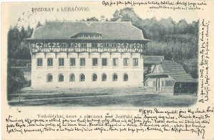 Dobové vyobrazení Vodoléčebného ústavu (Sluneční lázně v Luhačovicích, TRANSAT architekti)