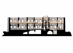 Rekonstrukce paláce hradu Helfštýna, řez-a, Atelier-r / Miroslav Pospíšil, Martin Karlík