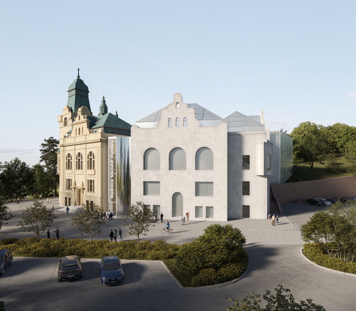 Vizualizace přístavby radnice ve Slezské Ostravě od ateliéru A8000