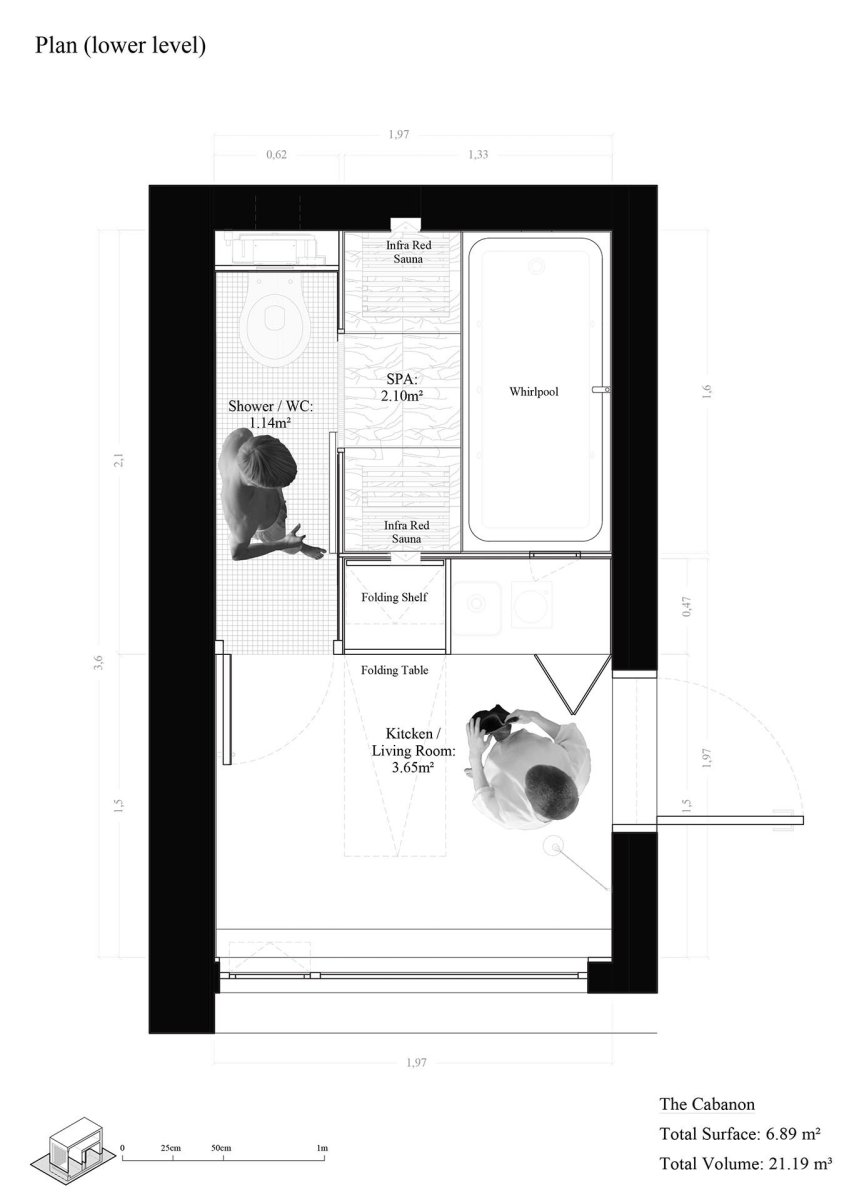 Cabanon (Minimální byt v Rotterdamu, STAR - Strategies and Architecture, BOARD - Bureau of Architecture, Research and Design)