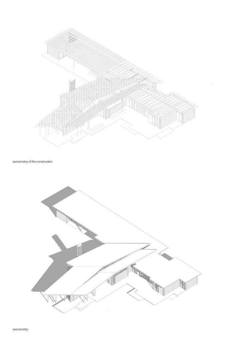 Residence RR - Honka Kersko, axonometrie, monom