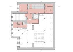 Půdorys 3. NP (Knihovna v Červeném Kostelci; Papundekl architekti)