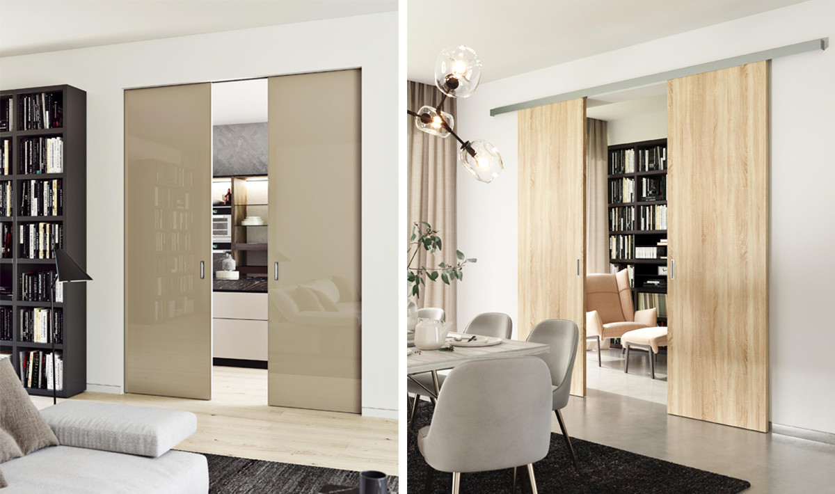 Posuvné dveře MASTER ve stavebním pouzdru a v posuvu JAP