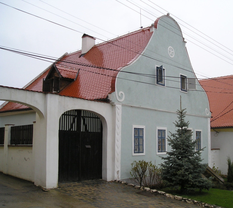 Dům čp. 49 v Pavlově, který je dohledatelný na mapě.
