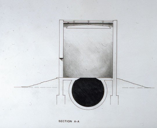 Diagram uměleckého objektu Anishe Kapoora Descent into Limbo z roku 1992.