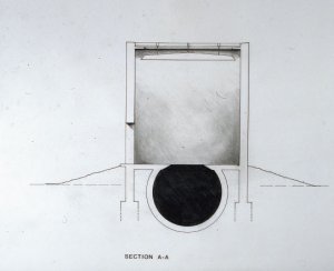 Diagram uměleckého objektu Anishe Kapoora Descent into Limbo z roku 1992.