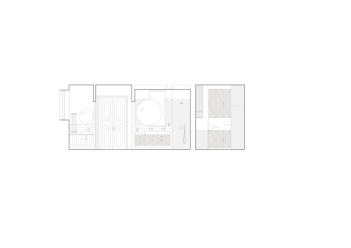 Řez  (Byt Bulharská; Anna Koukolová architekti)