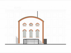 Východní pohled na fasádu silocentrály