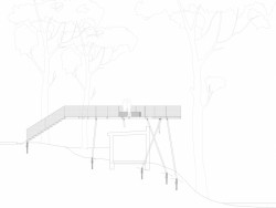 Obnova nábřeží řeky Loučné v Litomyšli, řez vyhlídkou, Rusina Frei