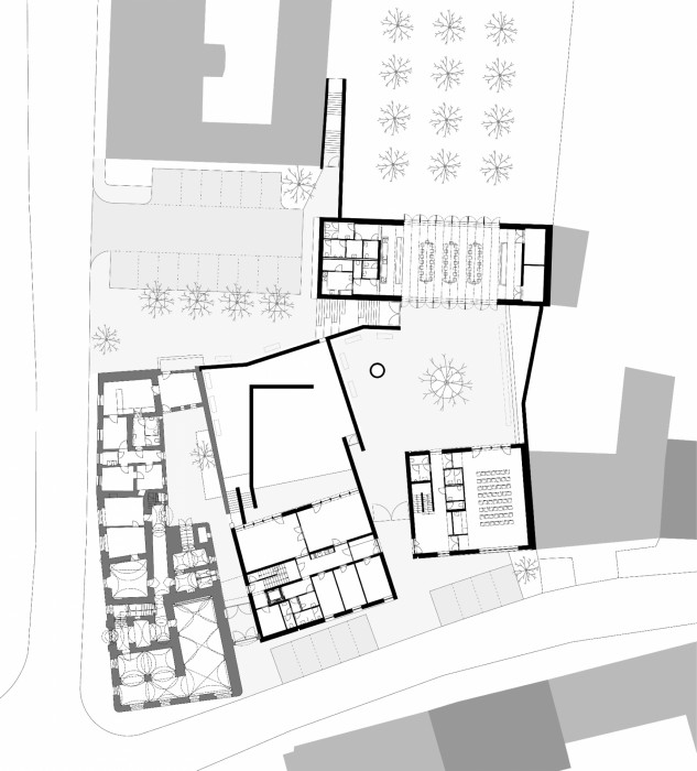 Komunitní centrum Židlochovice, JURA‌ ‌ET‌ ‌CONSORTES / Pavel Jura, Pavel Steuer, půdorys 1NP