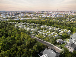 Pohled na vilovou čtvrť Sky City Villas v Záběhlicích