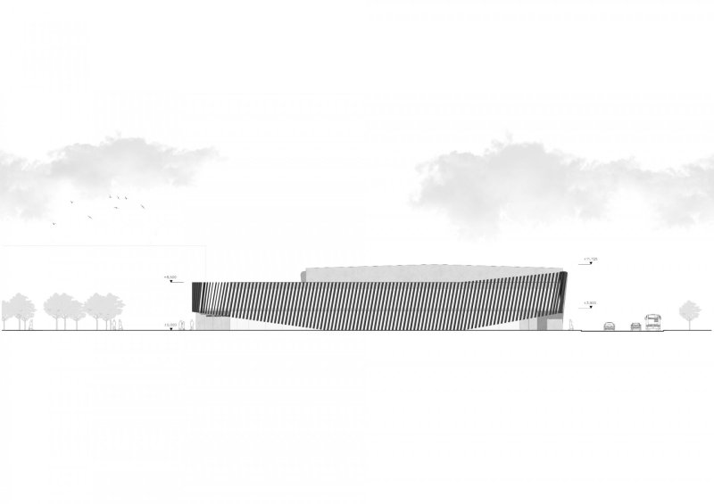 Revitalizace zimního stadionu v Opavě, Qarta Architektura, pohled východní