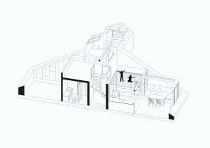Vršovické podkroví, schéma, Mooza architecture / Klára Kuncová (Císařovská)