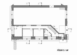 studio NEW WORK, Vestavba bytu do historické průmyslové haly, půdorys 1. NP – foto