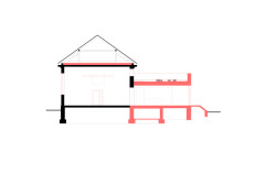 Příčný řez (Sokolovna ve Veverských Knínicích, studio New Work)