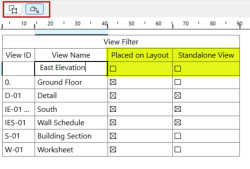 Seznam nepoužitých zobrazení ihned ukáže, která nejsou využita na výkresech ani v publikacích, takže je snadno odstraníte.