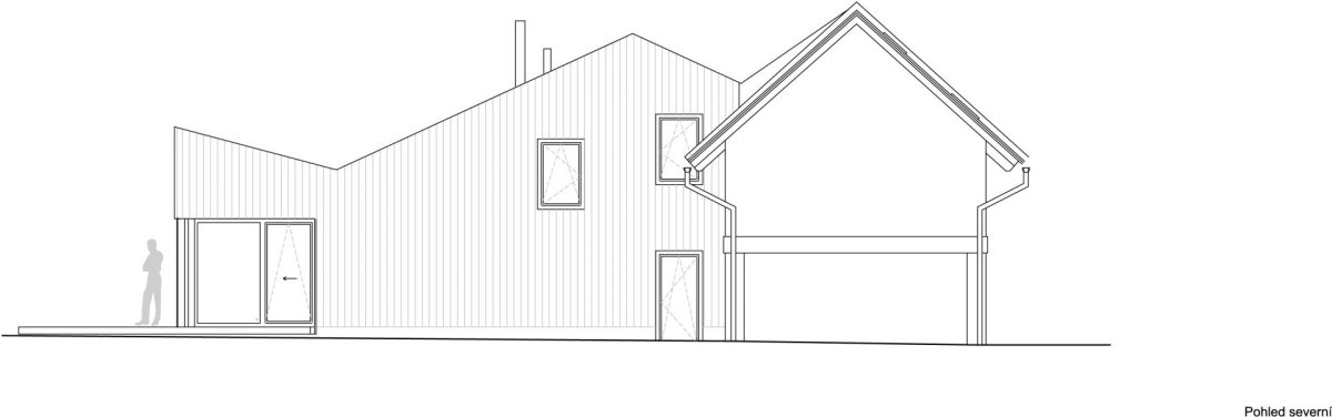 Rodinný dům v Písnici, daviddavidová architekti: Pohled severní