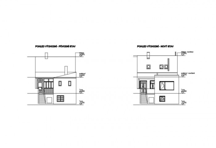 Rekonstrukce rodinného domu Chotutice, 2xpa, pohled východní