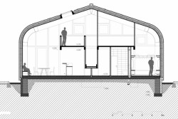 Hasičská zbrojnice Krásná Studánka, řez, Vojtěch Šrut