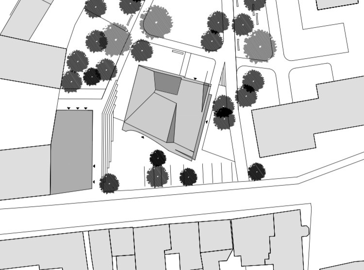 Společenské centrum Sedlčany, A8000, situace