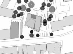 Společenské centrum Sedlčany, A8000, situace