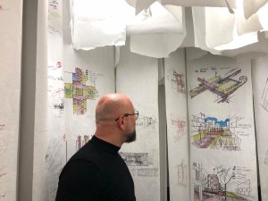 Výstava ateliéru A69 v Galerii Jaroslava Fragnera CLOUD 69 - MRAKY PRÁCE. Foto: Matěj Beránek