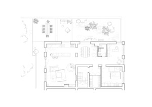 Půdorys 2.NP návrh (Mezonet na Břevnově; esté architekti)