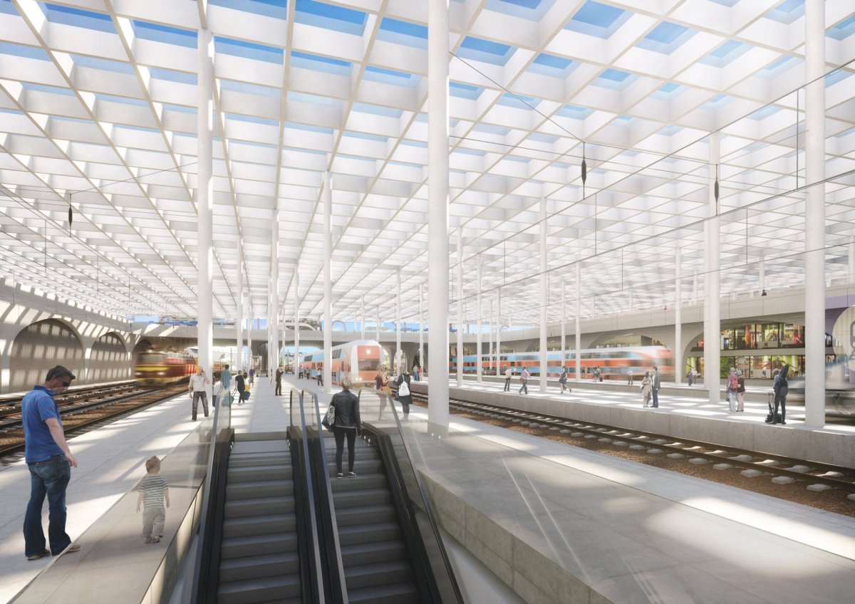 Dopravní terminál Smíchov, A69 architekti. Vizualizace: DOUSEK-ZÁBORSKÝ