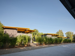 Čtyři dřevěné domky ve Ždírci nad Doubravou na Vysočině budou sloužit dlouhodobému pronájmu. (Bee House; Petr Novák)