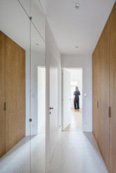 Průhled bytem (Nová dispozice bytu na Vinohradech; Architéka)