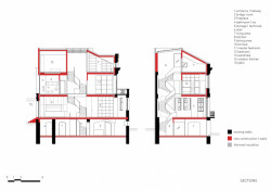 White Concrete Old House, řez, I/O architects