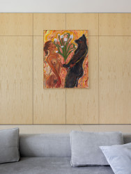 Interiér je zařízen minimalisticky. (Byt bazén, GRAU)