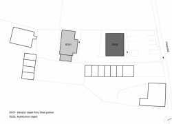 ATELIER 38 s.r.o. , Stavební úpravy firmy Steel Partner a Multifunkční objekt - situace