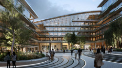 Vizualizace uhlíkově neutrálního technologického centra od studia BIG