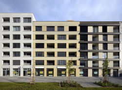 Pergamenka kombinuje různé dekory fasád (Rezidenční bydlení vzniklo z holešovického brownfieldu; A69 architekti)