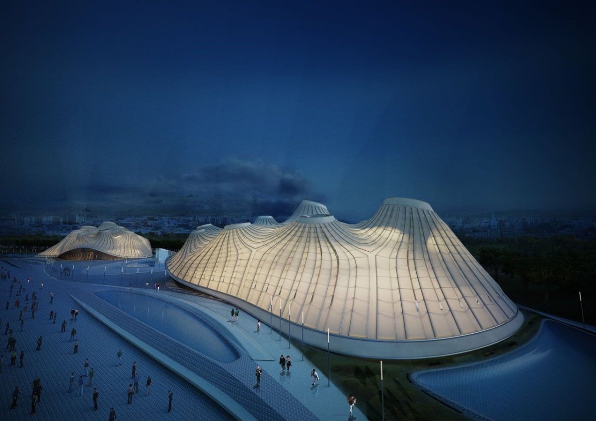 Londýnský ateliér Minimaform založený bratry Theodorem a Stephenem  Spyropoulosovými na Bienále experimentální architektury prezentuje Muzeum architektury a fotografie v Budapešti – Muzeum světla jako urbánní architekturu a krajinářskou intervenci, která tvoří symbolickou bránu do městského parku.