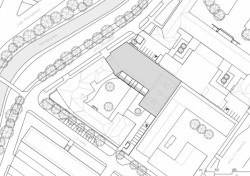 Dostavba budovy Slovanského gymnázia Olomouc, situace, Miroslav Pospíšil