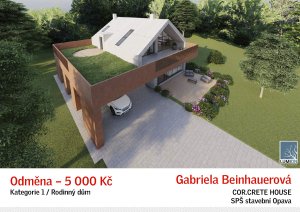 Odměna v kategorii rodinný dům, Gabriela Beinhauerová.