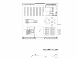 Campus Moos, model, půdorys 1NP, E2A
